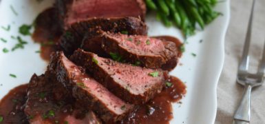 Roast Beef Tenderloin with Wine Sauce