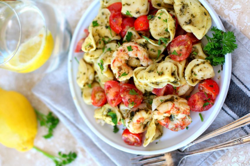 Easy Pesto Shrimp Tortellini Salad Salt and Sugar