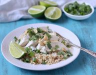 Poached Coconut Chicken with Brown Rice