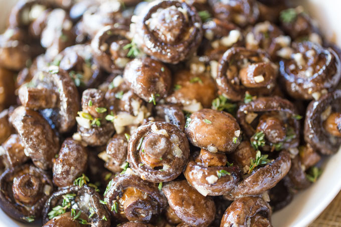 Roasted Garlic Butter Mushrooms | Salt and Sugar