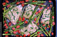 Sheet Pan Pesto Salmon with Asparagus and Tomatoes