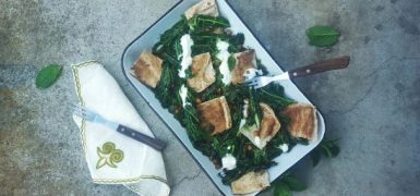 Spiced Chickpea and Kale Salad with Crispy Flatbread