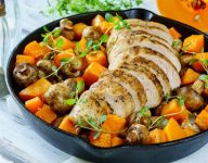 Turkey with Mushrooms & Butternut Squash Skillet