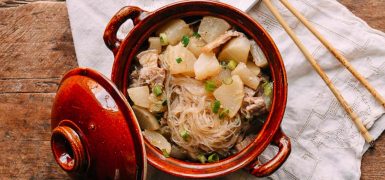 Braised Daikon with Salted Pork and Glass Noodles