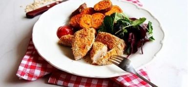 Oat crusted chicken tenders