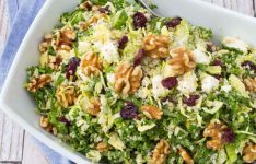 Kale Quinoa Salad with Walnuts, Cranberries, and Feta