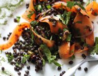 Moroccan Carrot Ribbons And Black Lentils