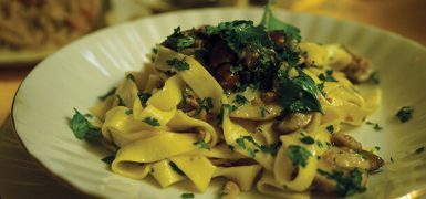 Mushroom Pasta with Italian Sausage