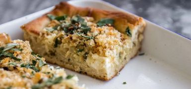 Roasted Cauliflower And Ricotta Grandma Pie