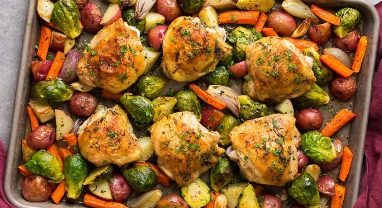 Sheet Pan Roasted Chicken with Root Vegetables | Salt and Sugar