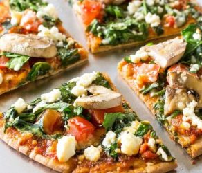 Spinach and Feta Pita Pizza