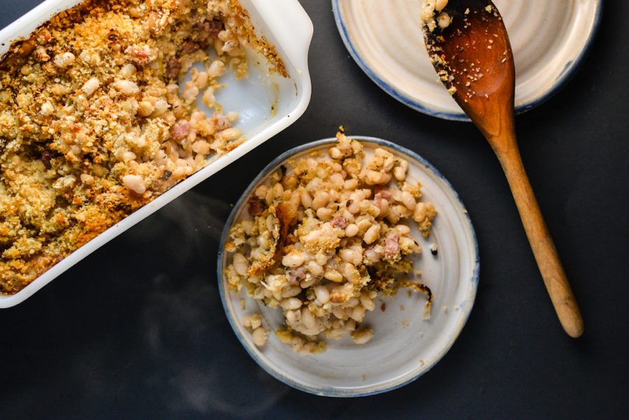 Baked Beans with Pancetta Salt and Sugar
