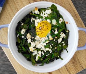 Baked Egg with Spinach and Feta