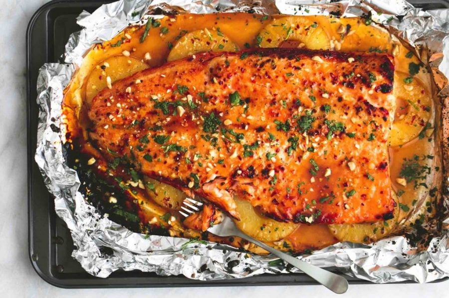 Baked Thai Pineapple Salmon in Foil | Salt and Sugar