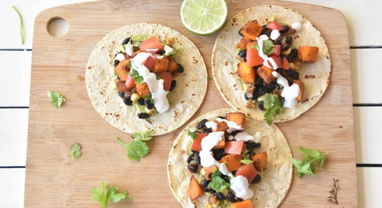 Barbecue Spiced Sweet Potato and Black Beans Tacos