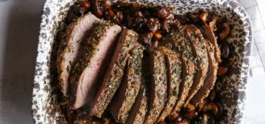 Garlic Herb Tri-tip Roast with Mushrooms