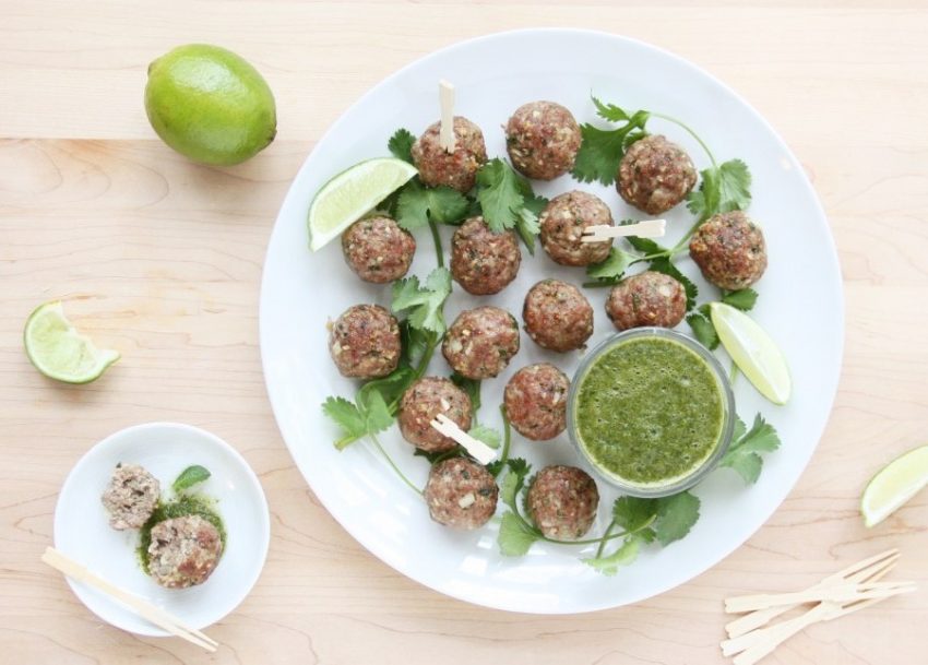Indian Lamb Meatballs with Mint, Coriander, and Lime Chutney Salt and
