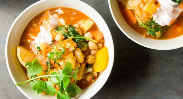 Moroccan-Spiced Sweet Potato and Chickpea Stew