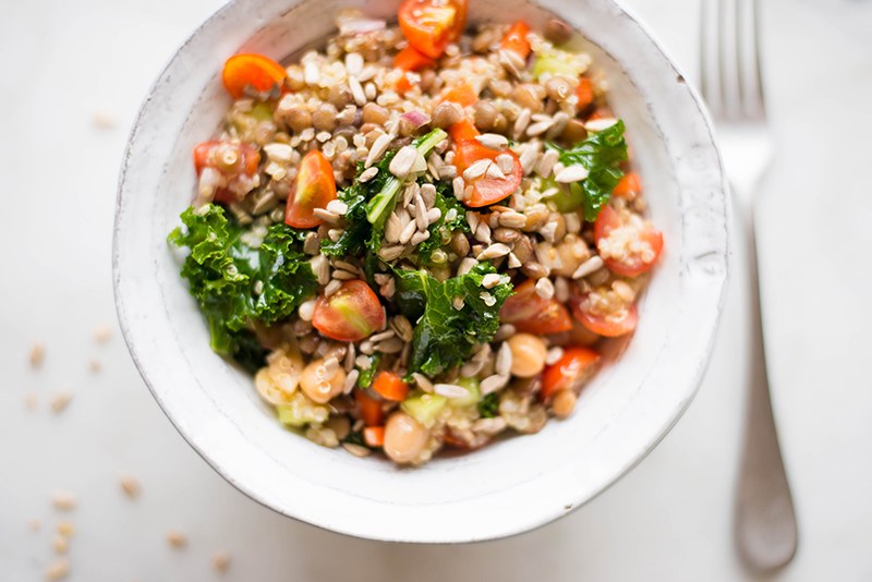 Quinoa Lentil Salad with Lemon Vinaigrette Salt and Sugar