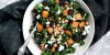 Kale Salad with Roasted Sweet Potato, Dried Cherries, Feta & Pepitas