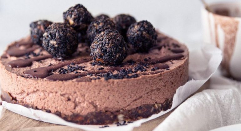 Raw Licorice Chocolate Mousse Cake