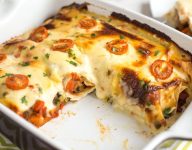 Refried Bean Enchiladas with Jalapeno Cheese Sauce