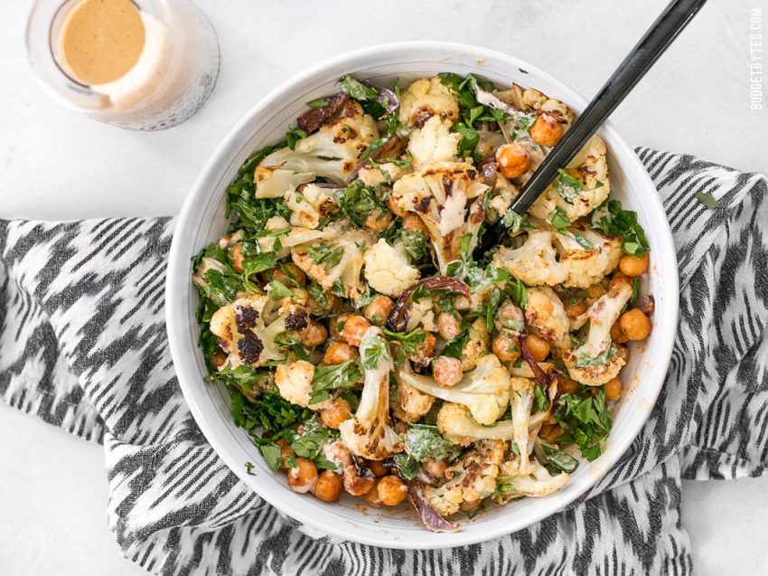 Roasted Cauliflower Salad with Lemon Tahini Dressing | Salt and Sugar