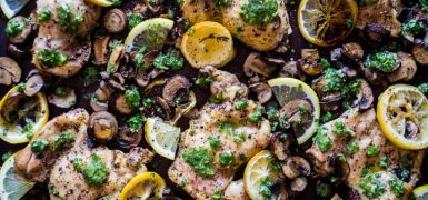 Sheet Pan Garlic Lemon Chicken and Mushrooms