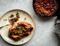 Smoky Lentil Stuffed Sweet Potatoes