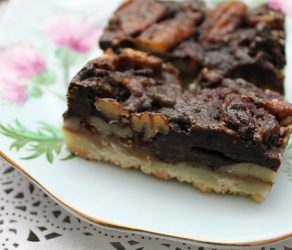 Chocolate and Salted Caramel Pecan Squares