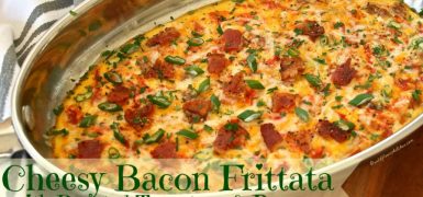 Cheesy Bacon Frittata with Roasted Tomatoes and Peppers