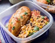 Fiesta Chicken Meal Prep Bowls with Cauliflower Mexican Rice