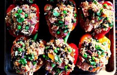Ham Quinoa-Stuffed Peppers with Peas