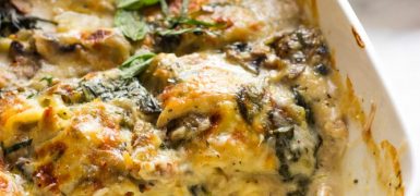 Chicken Mushroom and Spinach Lasagna