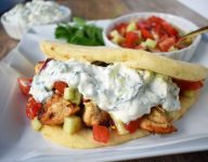 Greek Chicken Gyros with Tzatziki Sauce