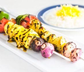 Grilled Saffron Chicken Kebabs