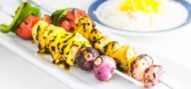 Grilled Saffron Chicken Kebabs