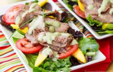 Grilled Steak Mango Salad with Avocado Buttermilk Ranch Dressing