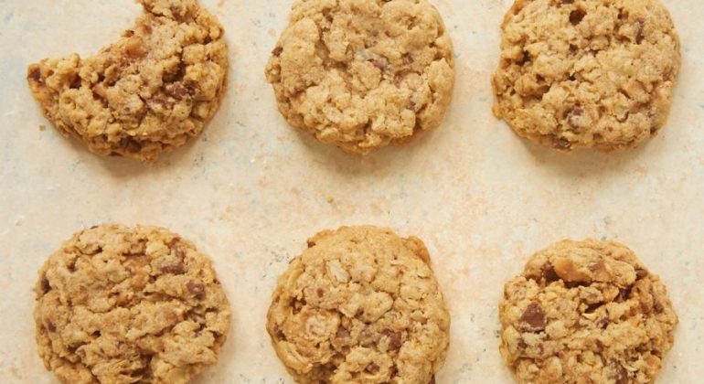 Peanut Butter Toffee Oatmeal Cookies
