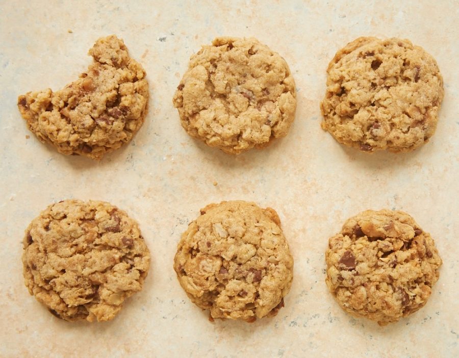 Peanut Butter Toffee Oatmeal Cookies Salt and Sugar