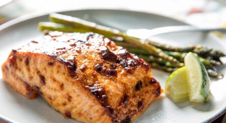 Broiled Salmon With Chili-Lime Mayonnaise
