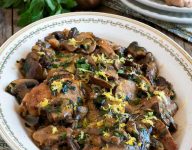 Chicken Thighs with Mushrooms Lemon and Herbs