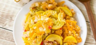 Cornbread Crusted Squash Casserole