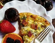 Crustless Bacon Gruyere Cheese Quiche