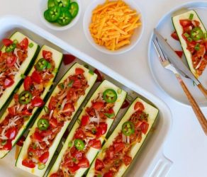 Healthy Taco Zucchini Boats