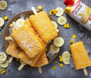 Mango And Banana Protein Popsicles