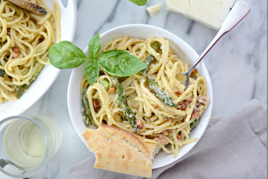 Pancetta Asparagus Carbonara Salt and Sugar