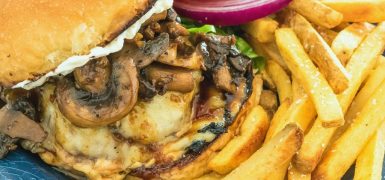 Teriyaki Mushroom Swiss Burger