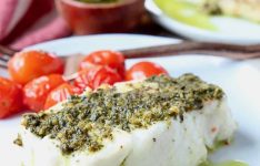 Baked Chilean Sea Bass with Pesto