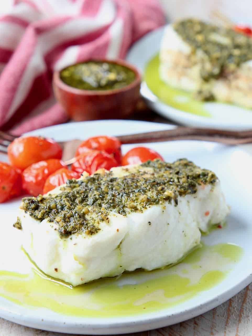 Baked Chilean Sea Bass with Pesto | Salt and Sugar